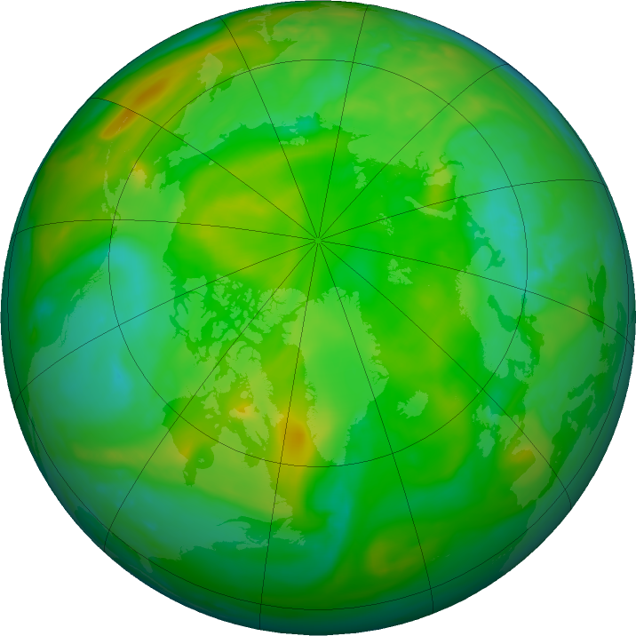 Arctic ozone map for 28 June 2021